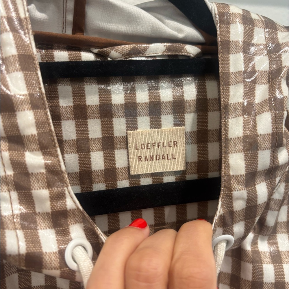 Loeffler Randall Gingham Rain Coat Large - Picture 2 of 10